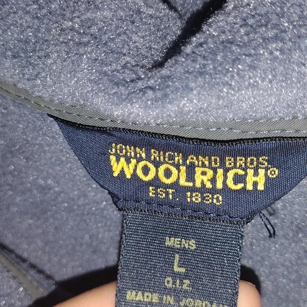 Blue Gray Woolrich Men's Fleece Zip up Vest L